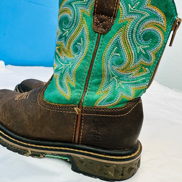 Georgia Boot Brown and Turquoise Kids' Boots - Picture 7 of 10